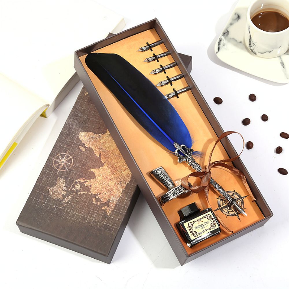 Retro Feather Quill Dip Pen Se - Writing Tools 评论和价格